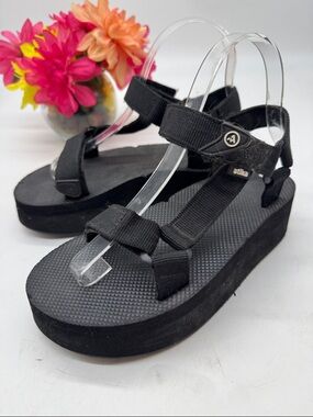 Atika Women's Black Platform Sport Sandals